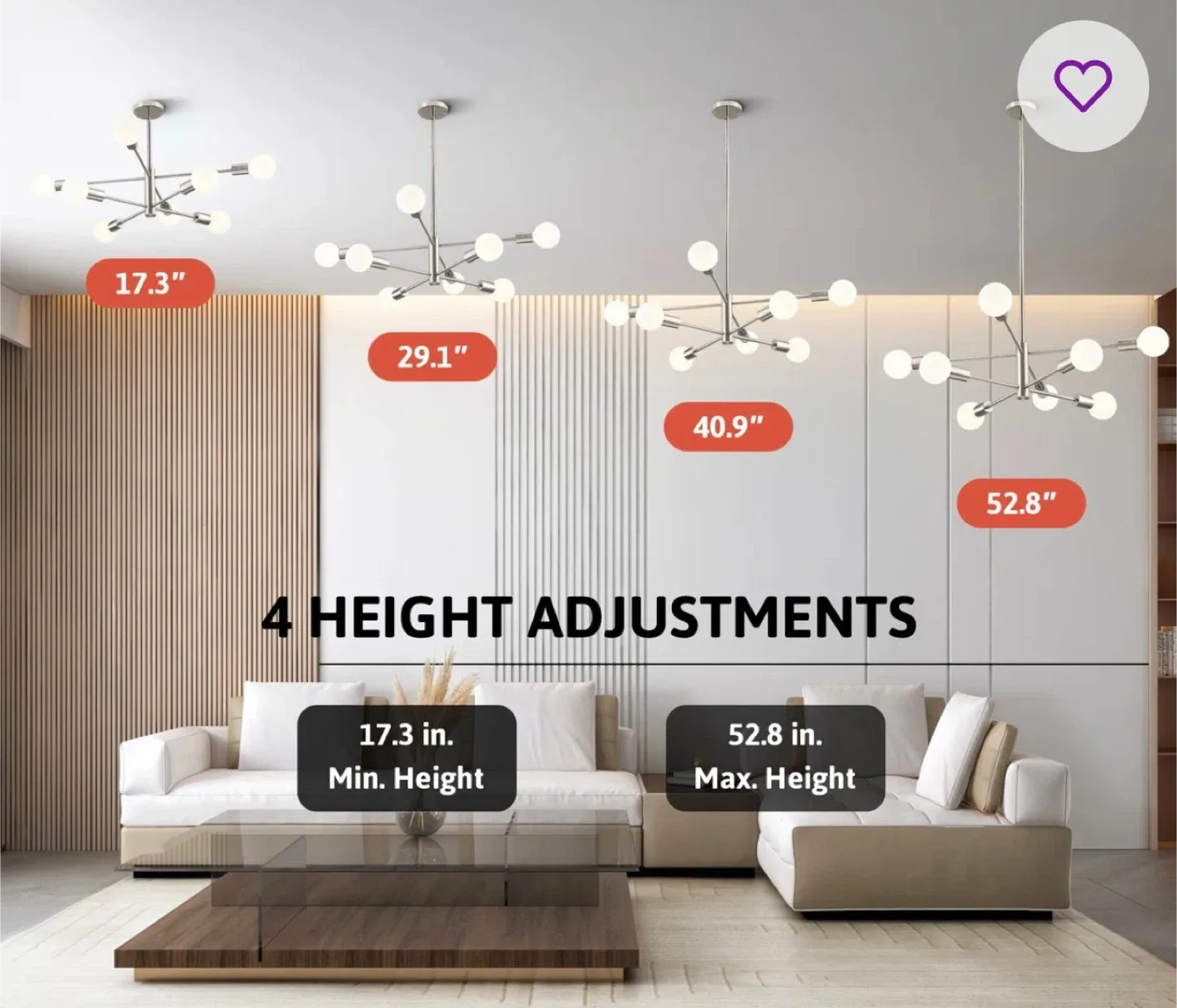 Sputnik Style Chandelier & bulbs  .. can deliver image indicator(6)