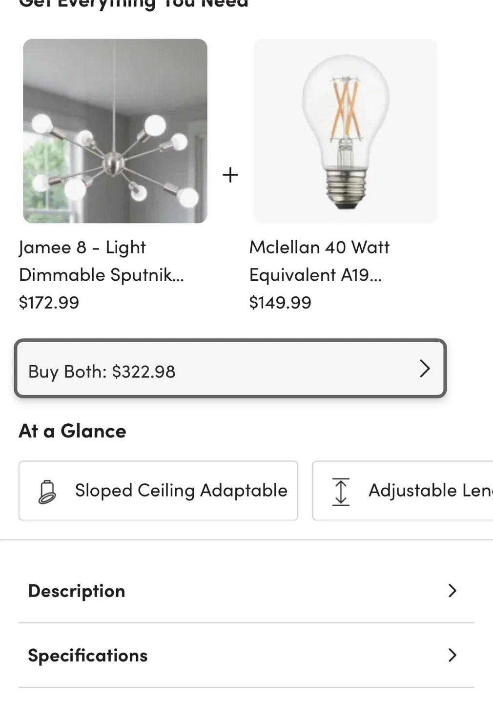 Sputnik Style Chandelier & bulbs  .. can deliver image indicator(7)