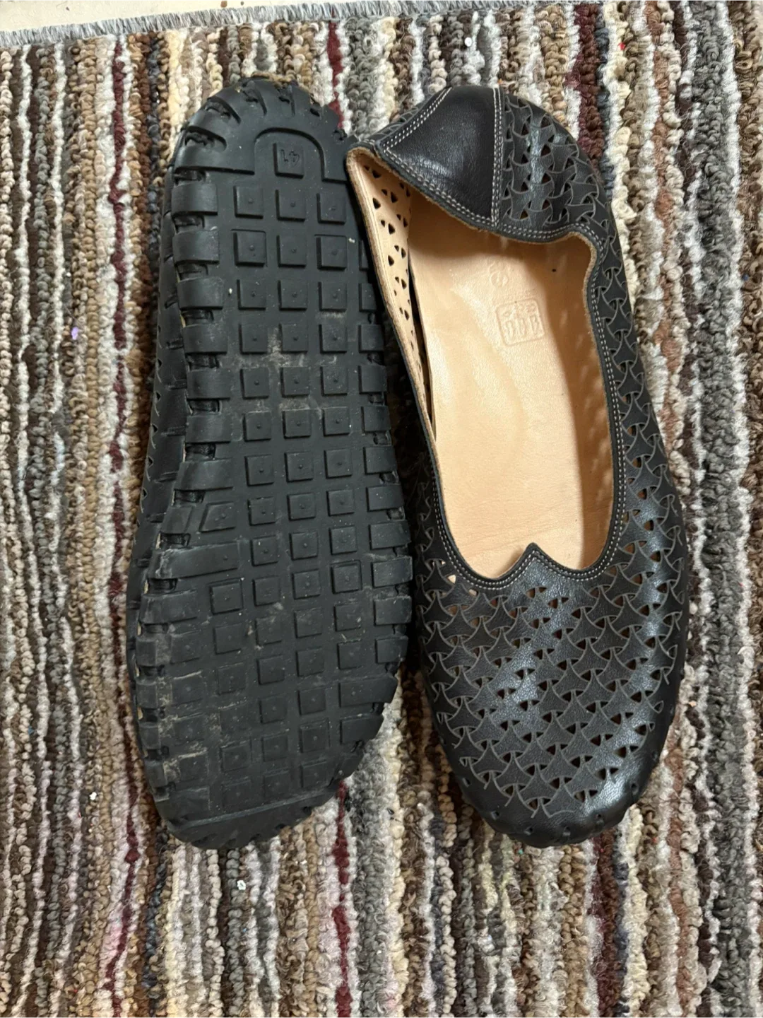 Black Leather Flats - Size 10 image indicator(2)