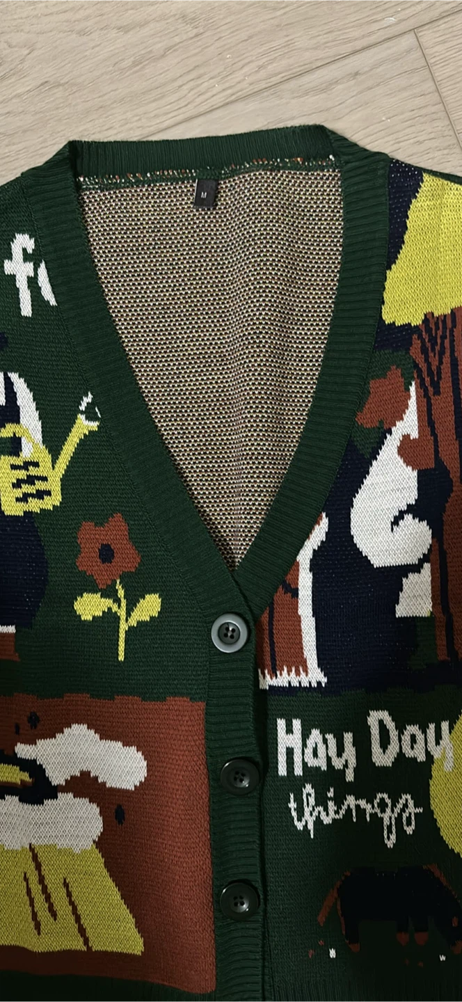 Hay Day Things Green Cardigan Vest - Size M - photo 3