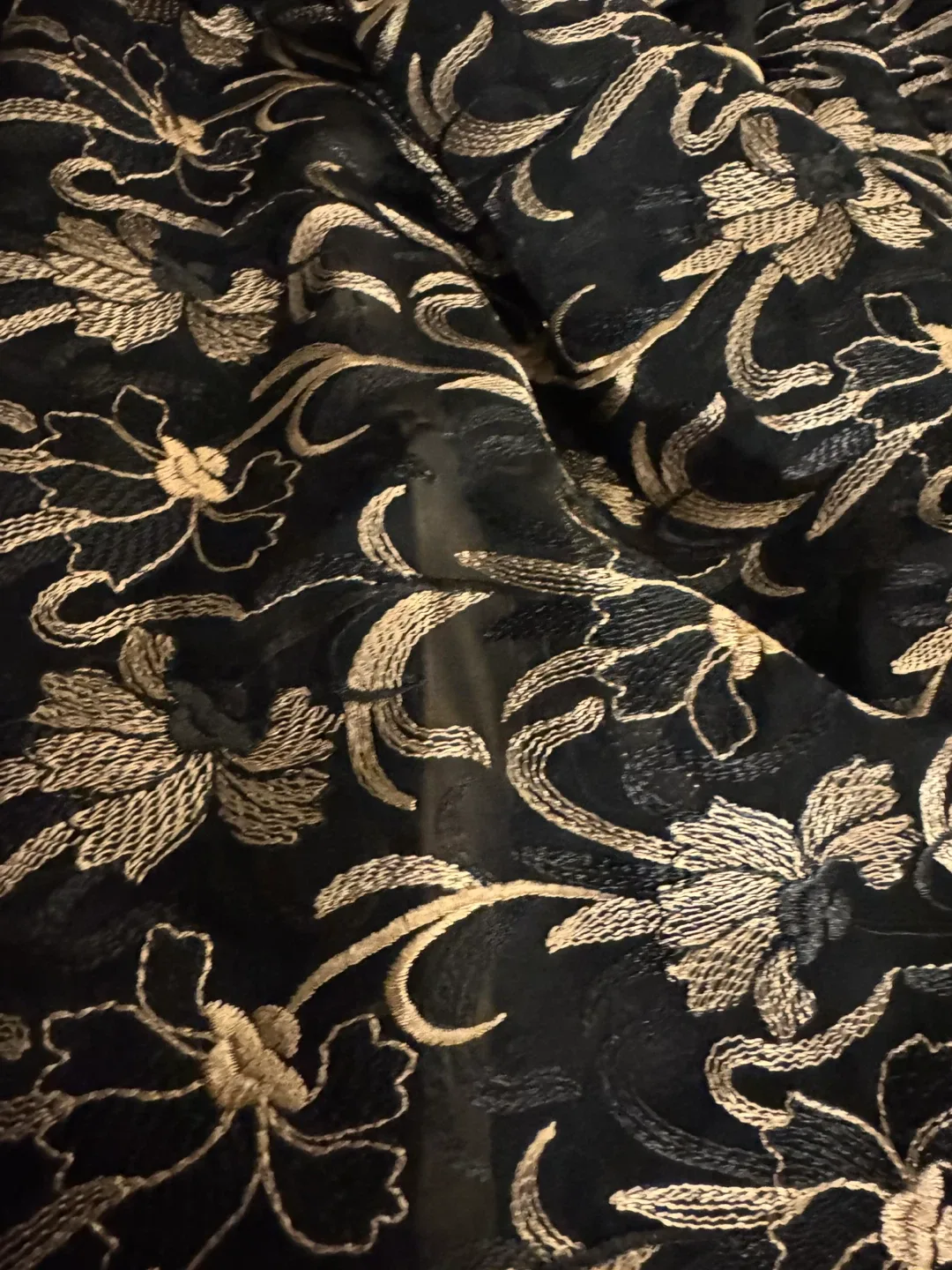 3pcs Black & Gold Embroidered Net Gown and Outfit image indicator(4)