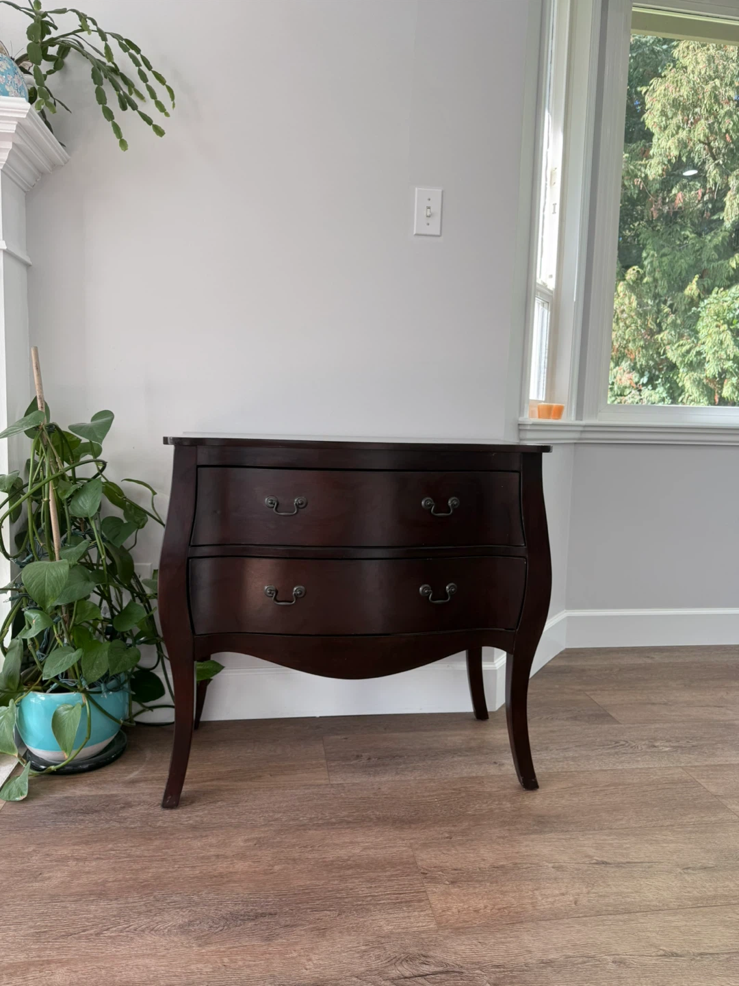 Dark Wood Two-Drawer Chest