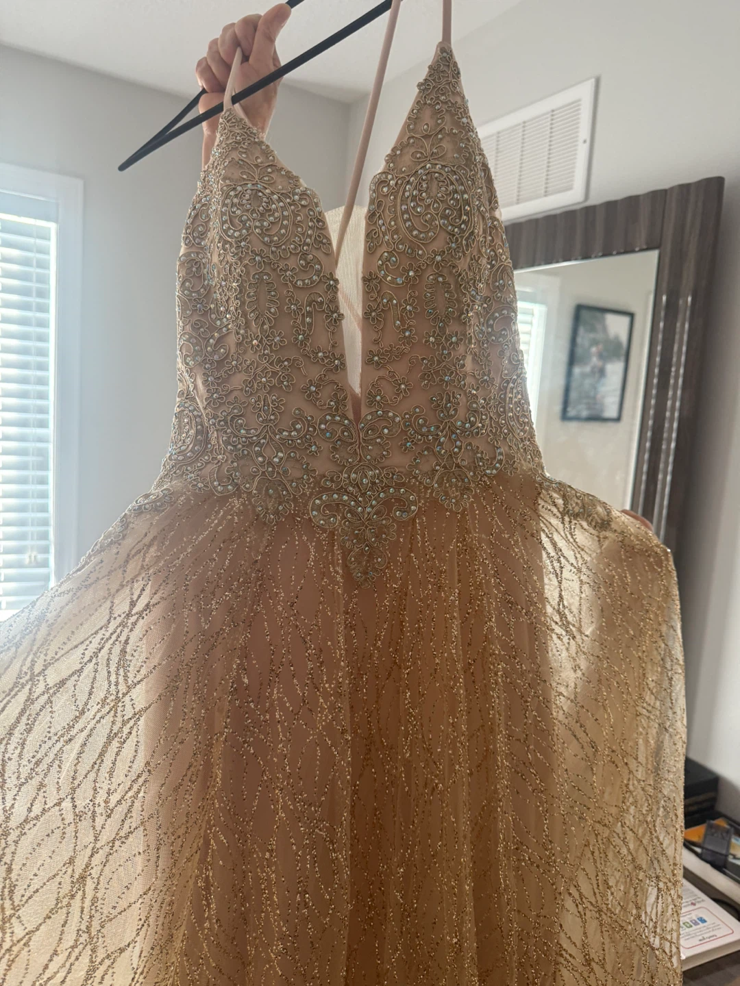 Gold Embellished Formal Dress - Size 6 US - photo 2