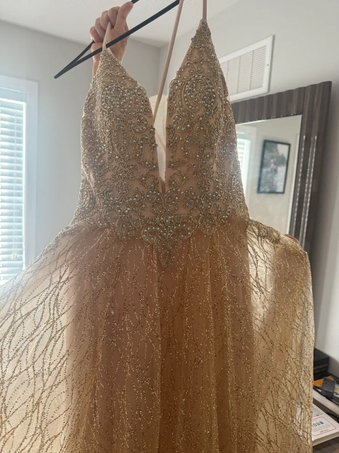 Gold Embellished Formal Dress - Size 6 US image indicator(2)