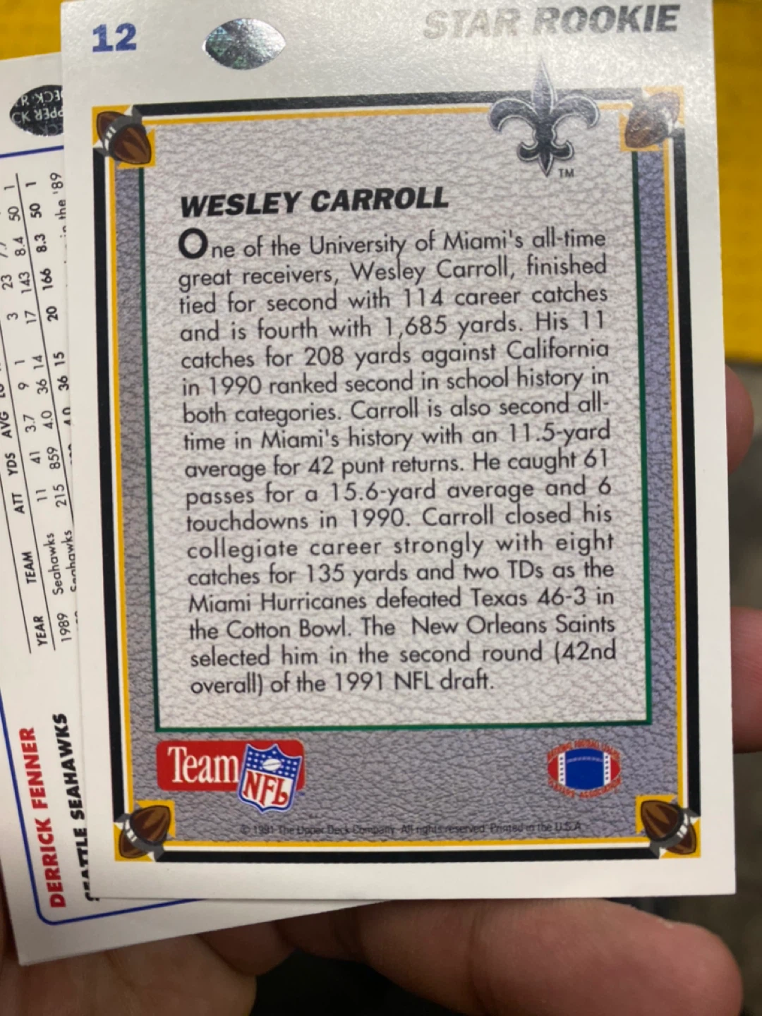 Wesley Carroll Rookie Card - photo 2