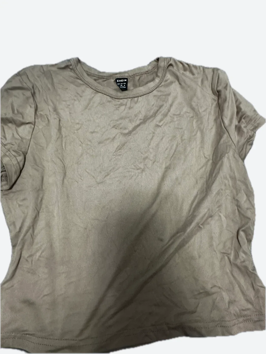 Shein Taupe crop T-Shirt thumbnail