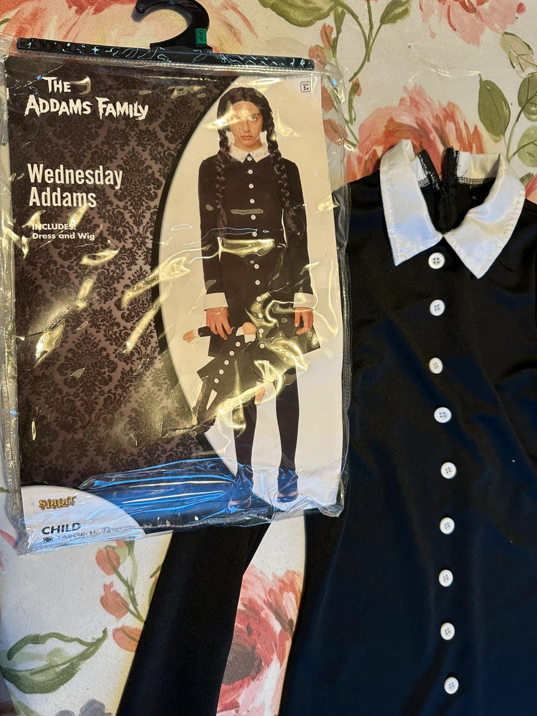 Wednesday Addams Child Costume Dress & Wig - photo 2