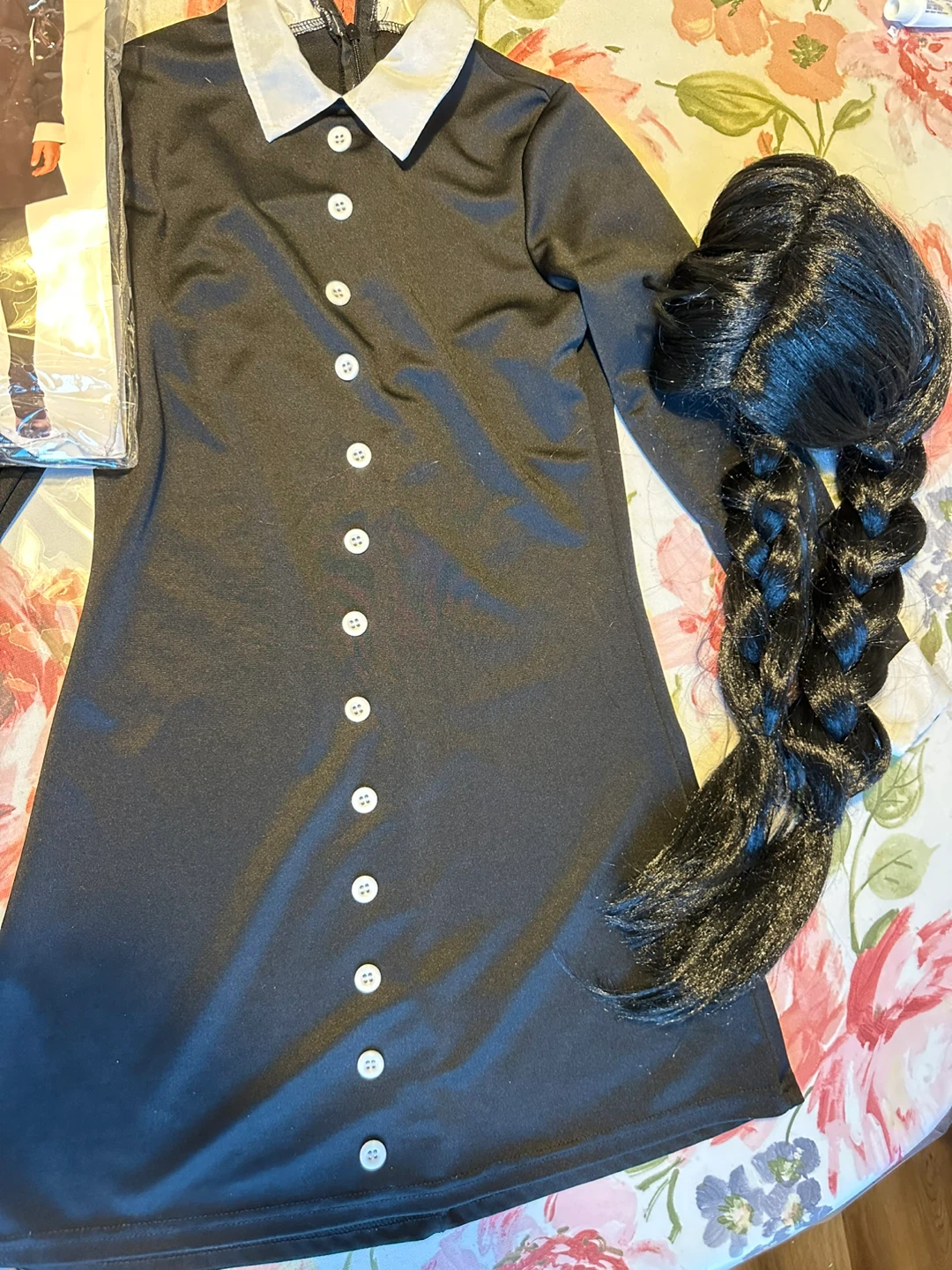 Wednesday Addams Child Costume Dress & Wig - photo 3