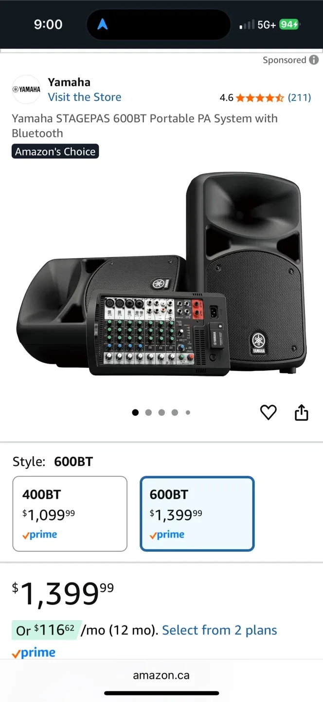 Yamaha Stagepas 600BT Portable PA System image indicator(6)