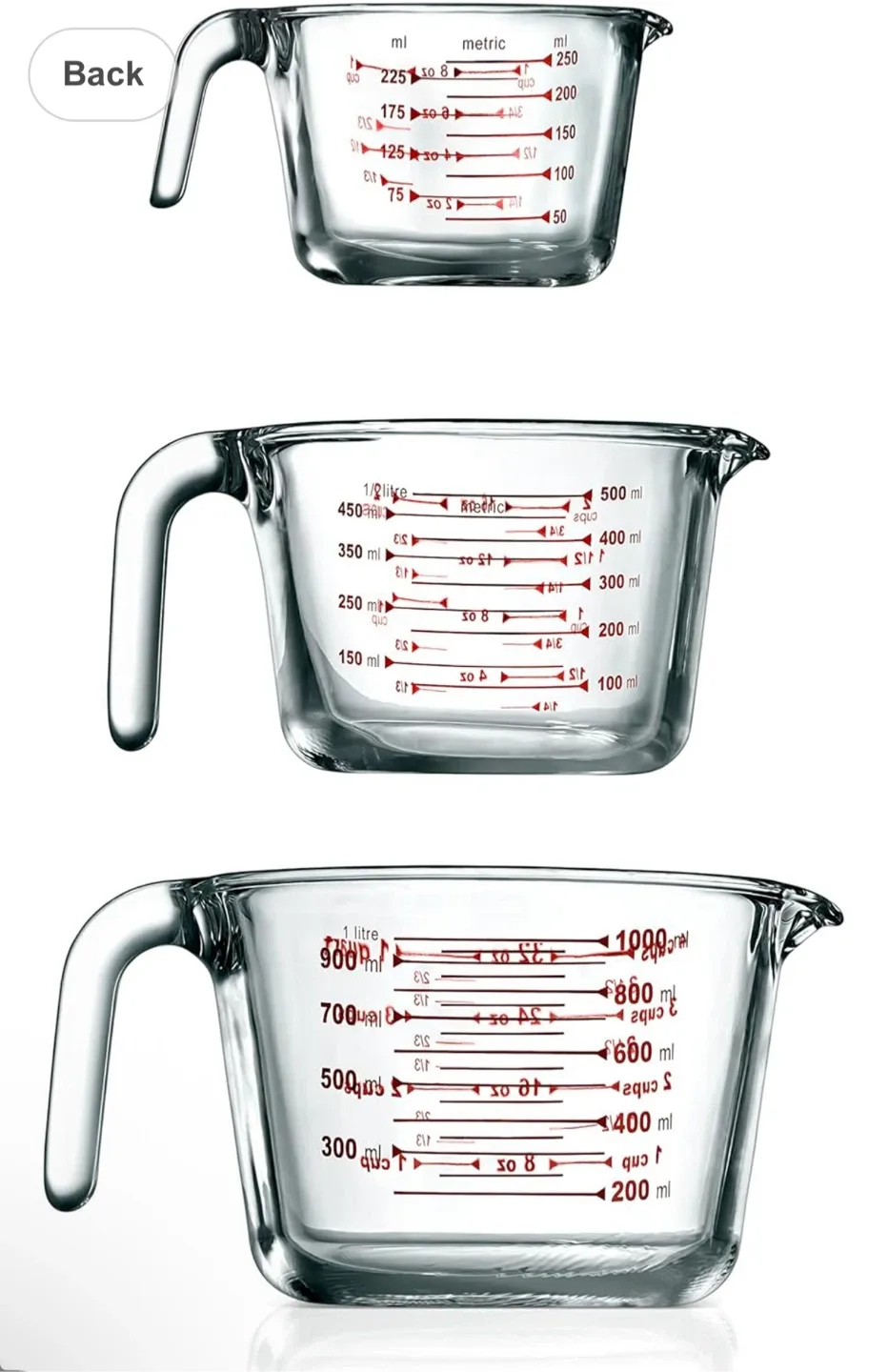 Glass Measuring Cup Set (3 Piece) thumbnail