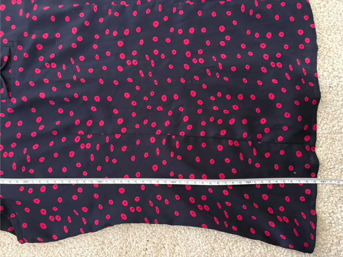 Women's Navy Blue & Pink Polka Dot Blouse - Size S - photo 3