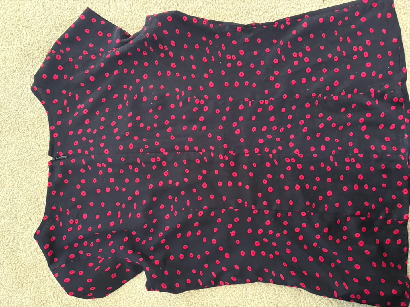 Women's Navy Blue & Pink Polka Dot Blouse - Size S - photo 5