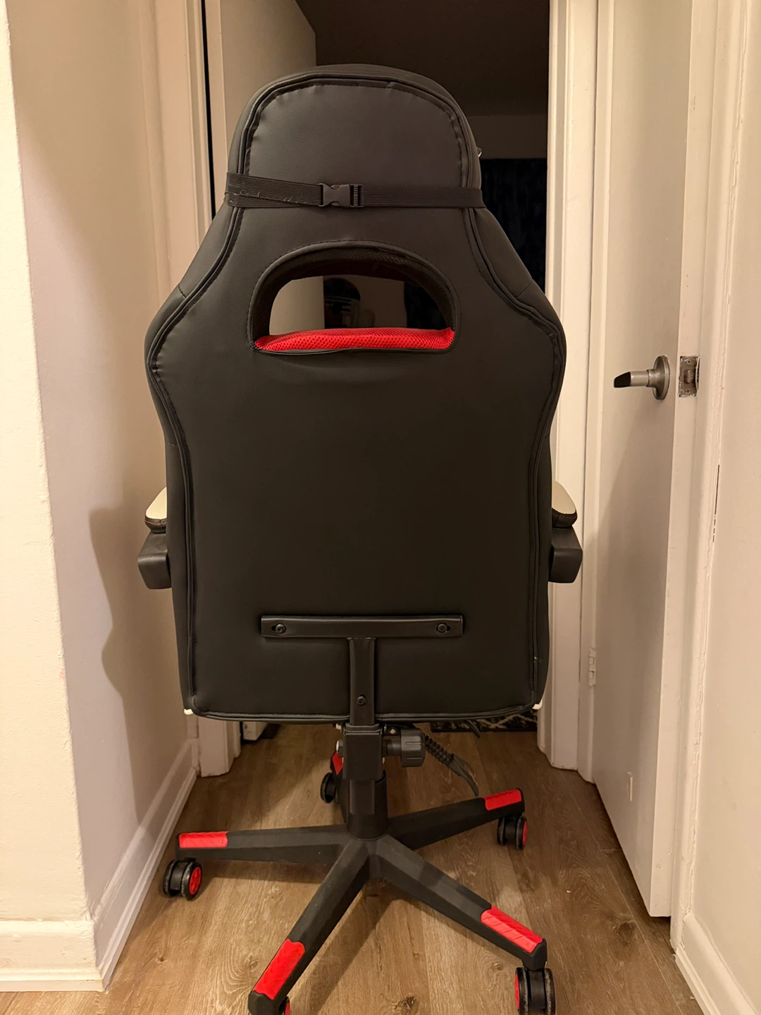 Red & Black Gaming Chair with Footrest - photo 4