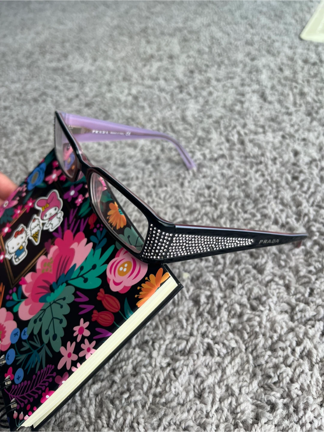 Prada Eyeglasses Black with Rhinestones - photo 2