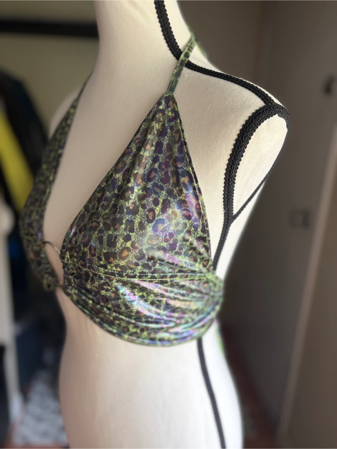Green Leopard Print Halter Top - photo 5
