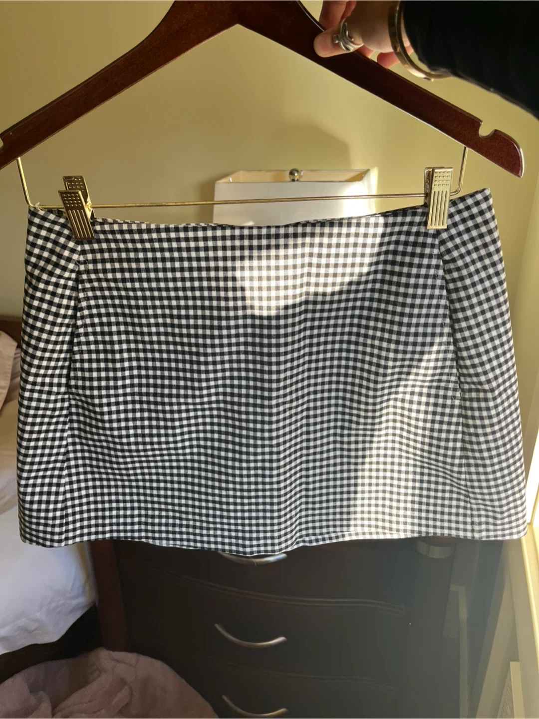 Gingham Mini Skirt with pockets