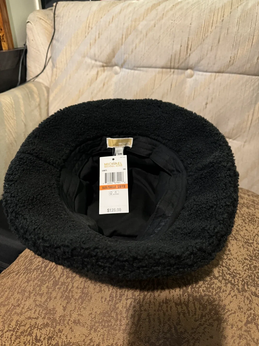Michael Kors Black Sherpa Bucket Hat - Size S/M image indicator(4)
