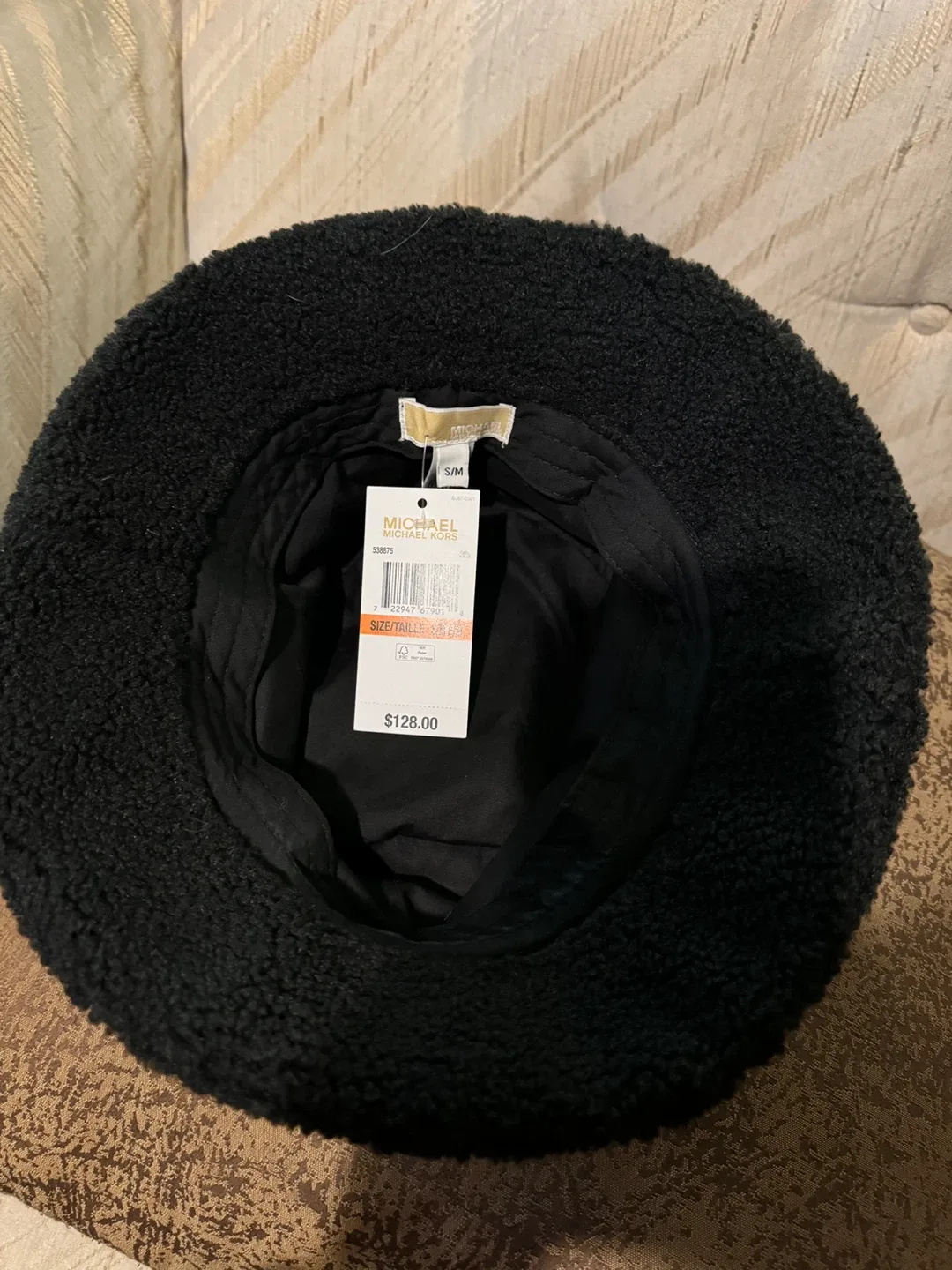 Michael Kors Black Sherpa Bucket Hat - Size S/M image indicator(3)