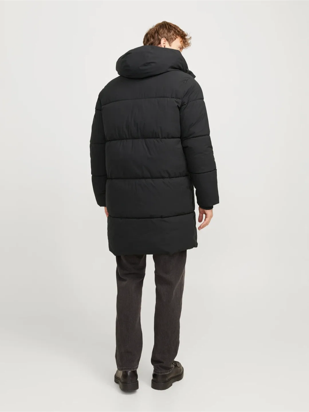 Men's Black Long Puffer Jacket - Size Small image indicator(2)