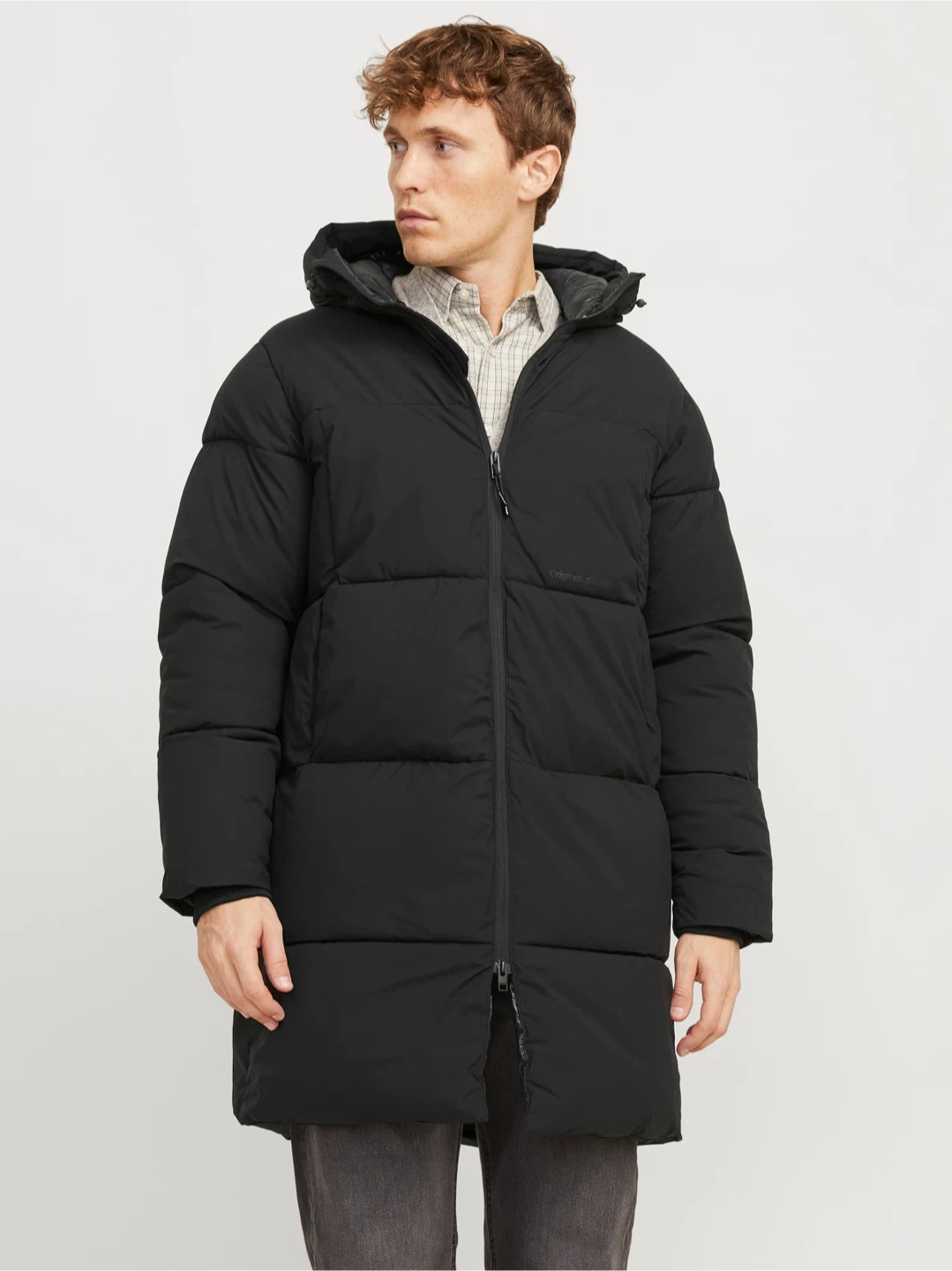 Men's Black Long Puffer Jacket - Size Small - photo 4