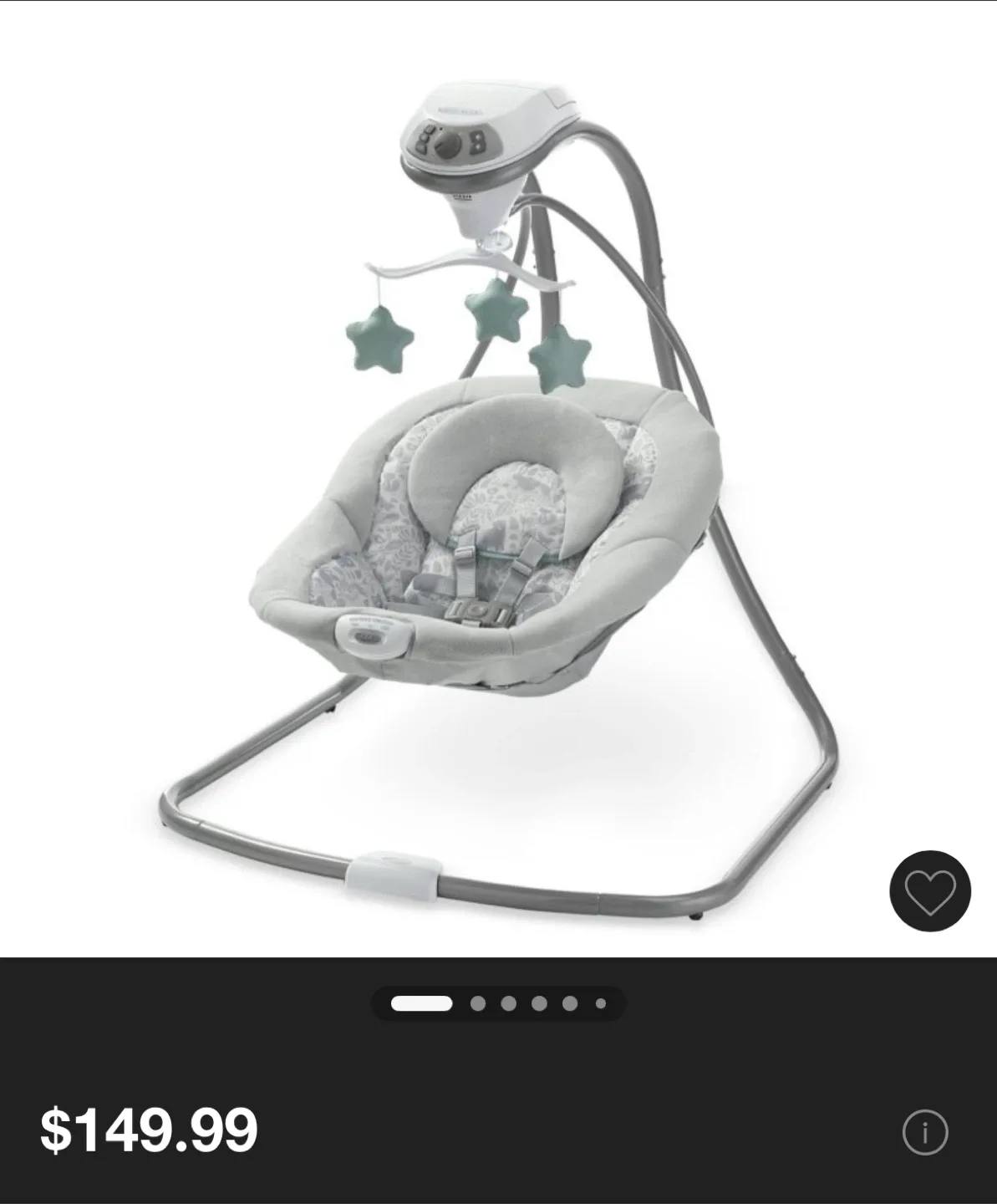Graco Simple Sway Baby Swing - Gray