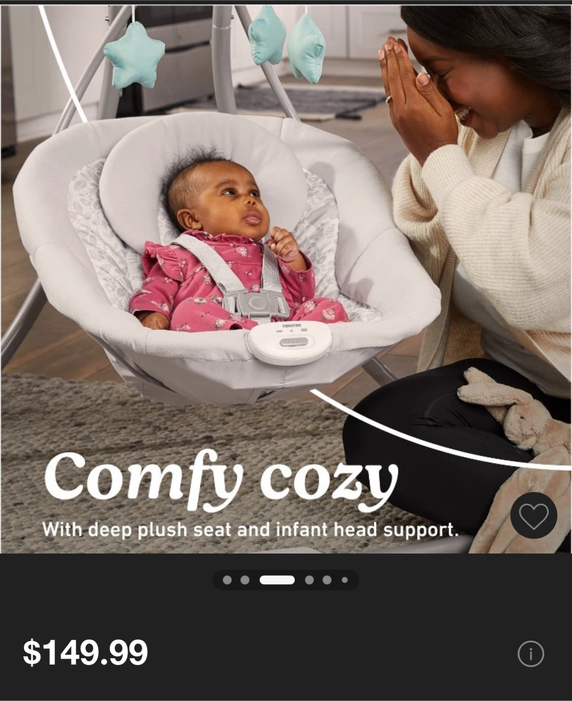 Graco Simple Sway Baby Swing - Gray - photo 3