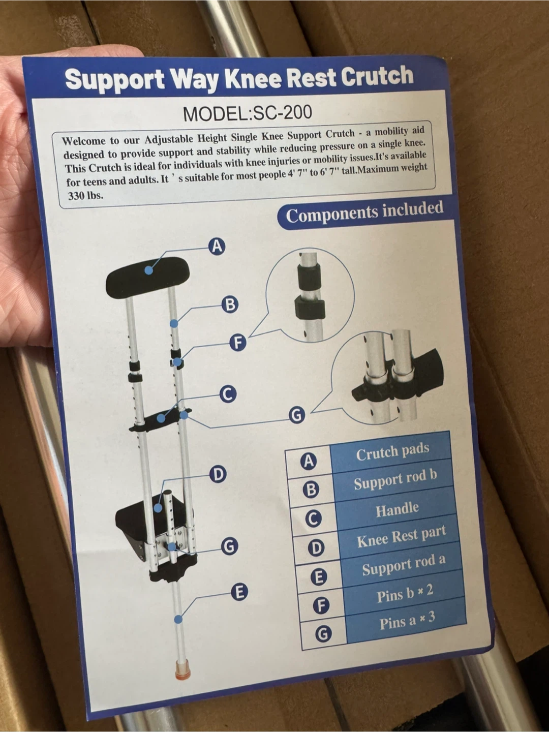 Support Way Knee Rest Crutch - Model SC-200 - photo 4