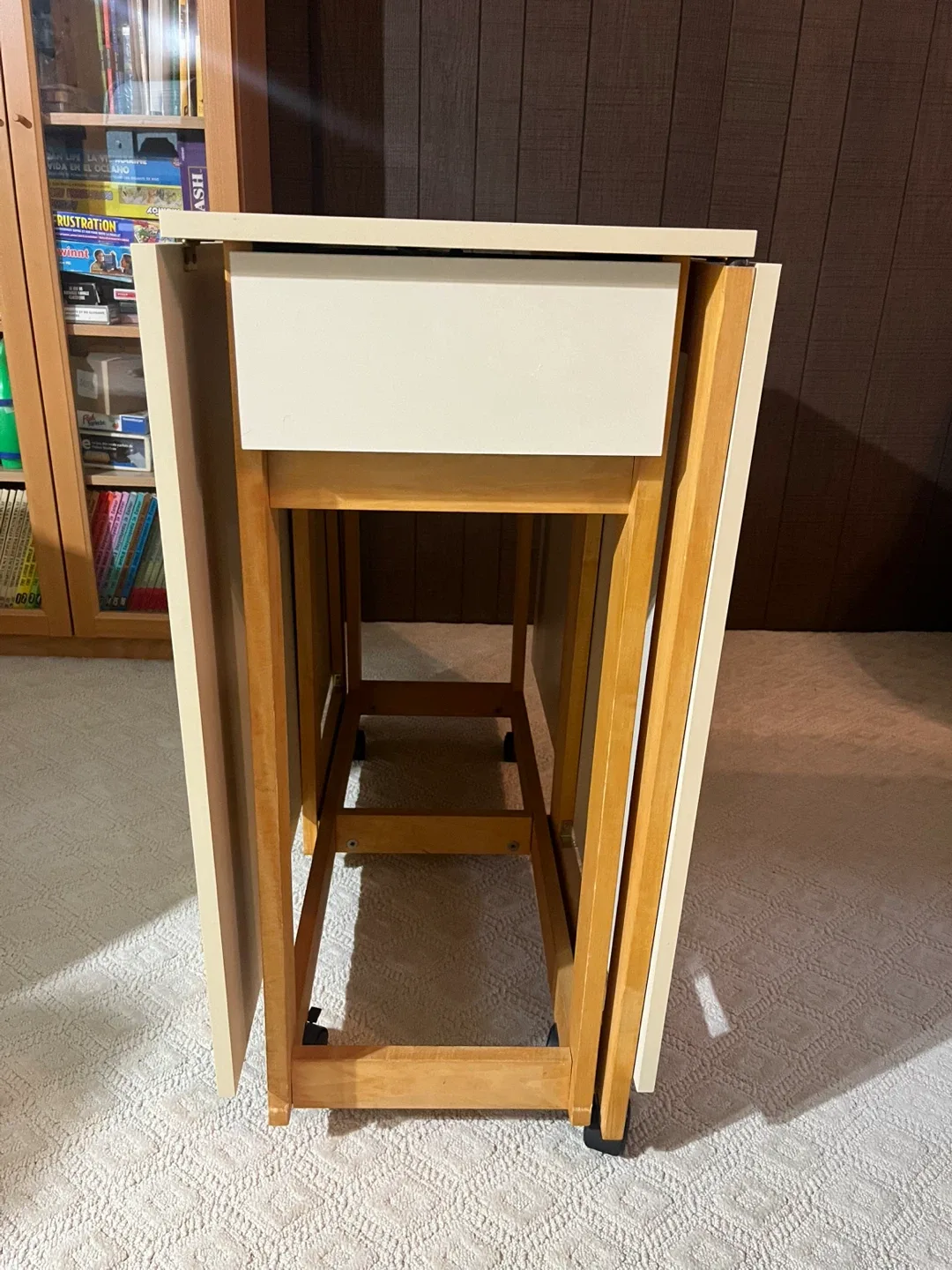 Folding Drop Leaf Table with Drawer image indicator(2)
