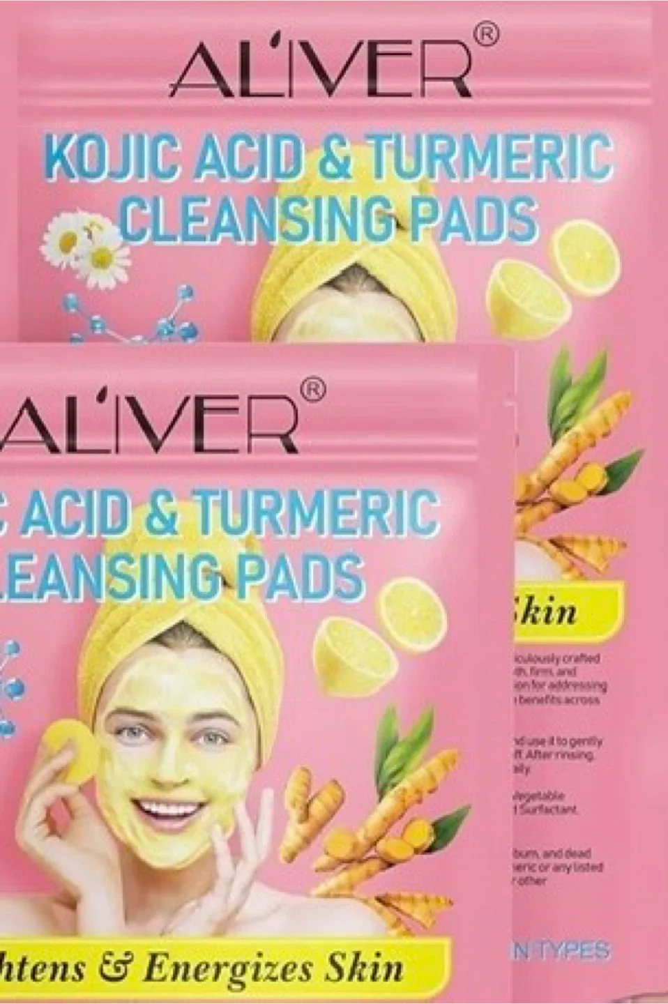 🥕ALIVER Kojic Acid & Turmeric Cleansing Pads thumbnail