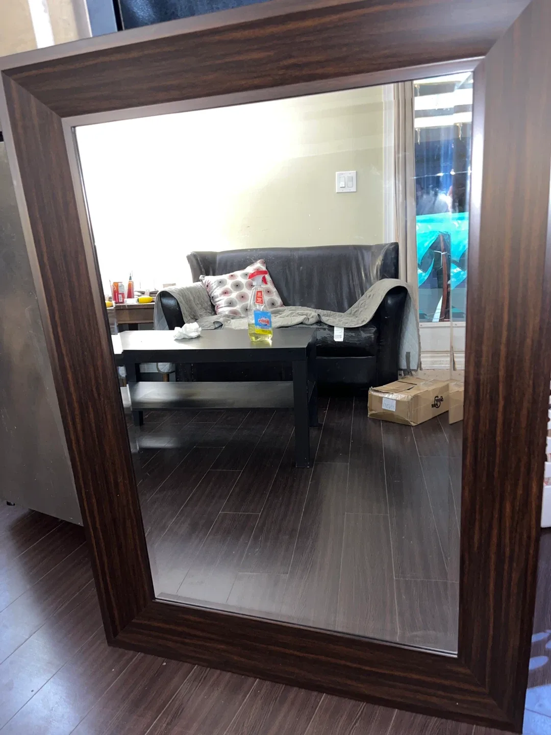 Dark Wood Framed Mirror image indicator(2)