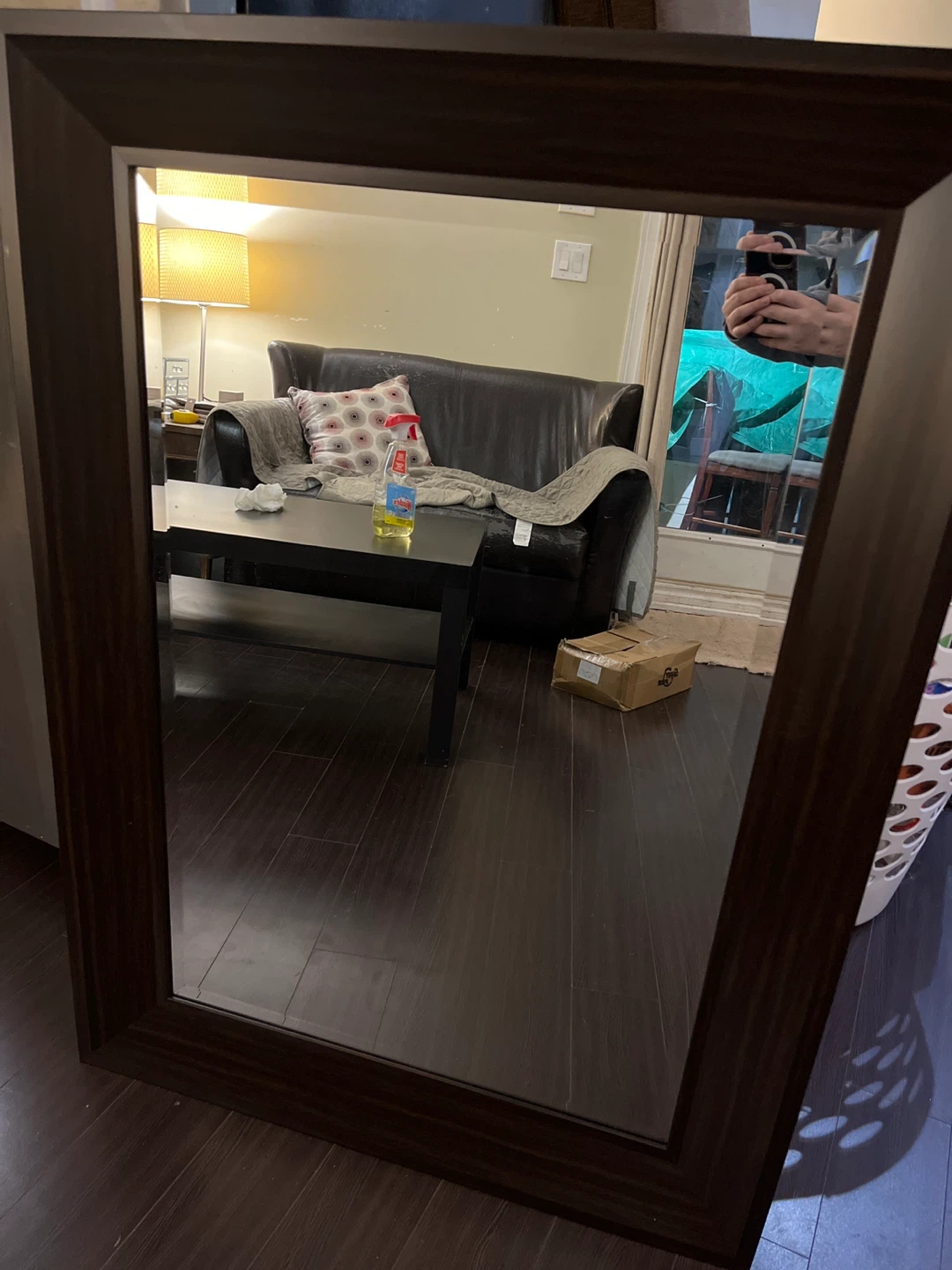 Dark Wood Framed Mirror