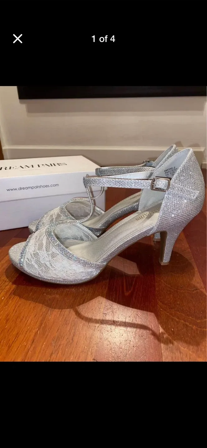 Dream Pairs Amore-2 Silver Heels - Size 11