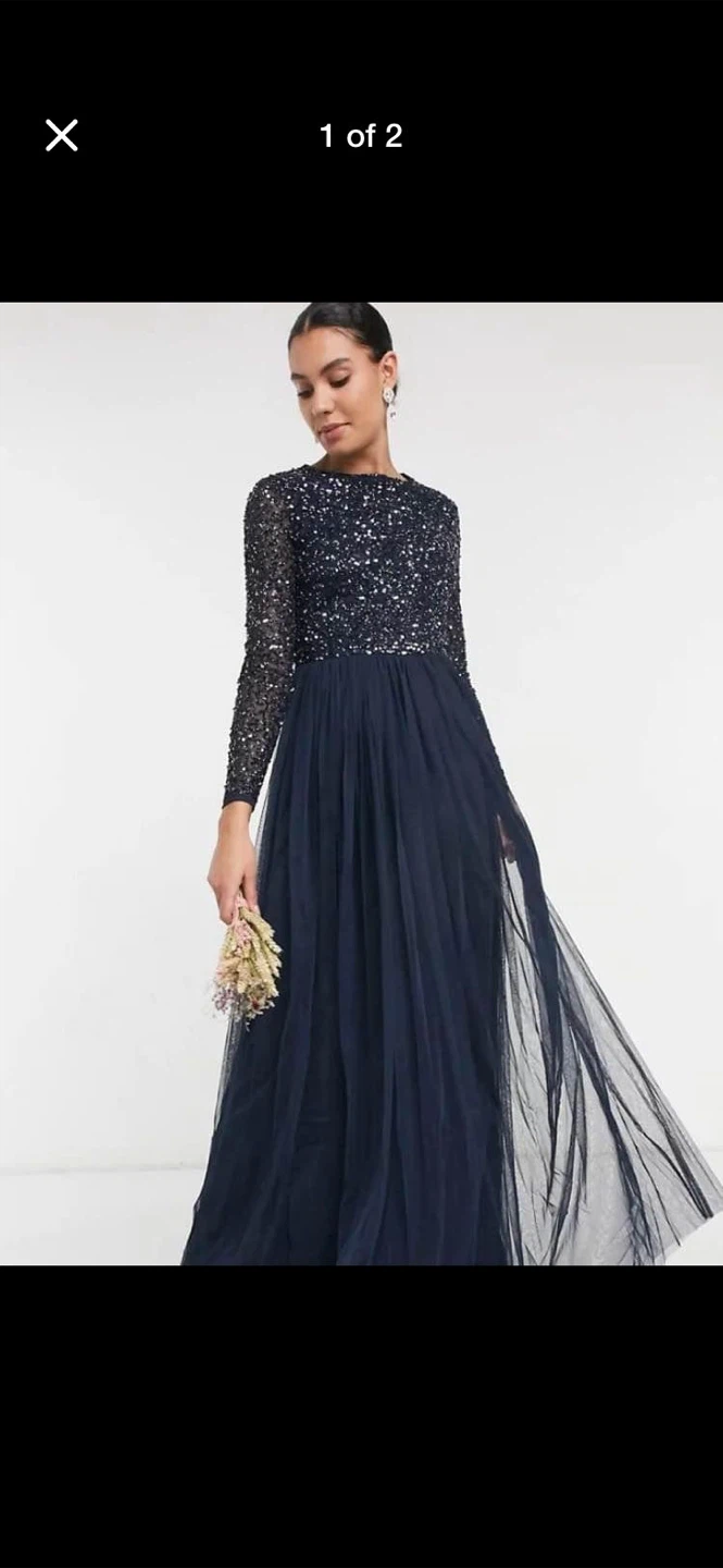 Maya Deluxe Tall Sequin Bodice Maxi Dress - Size 12