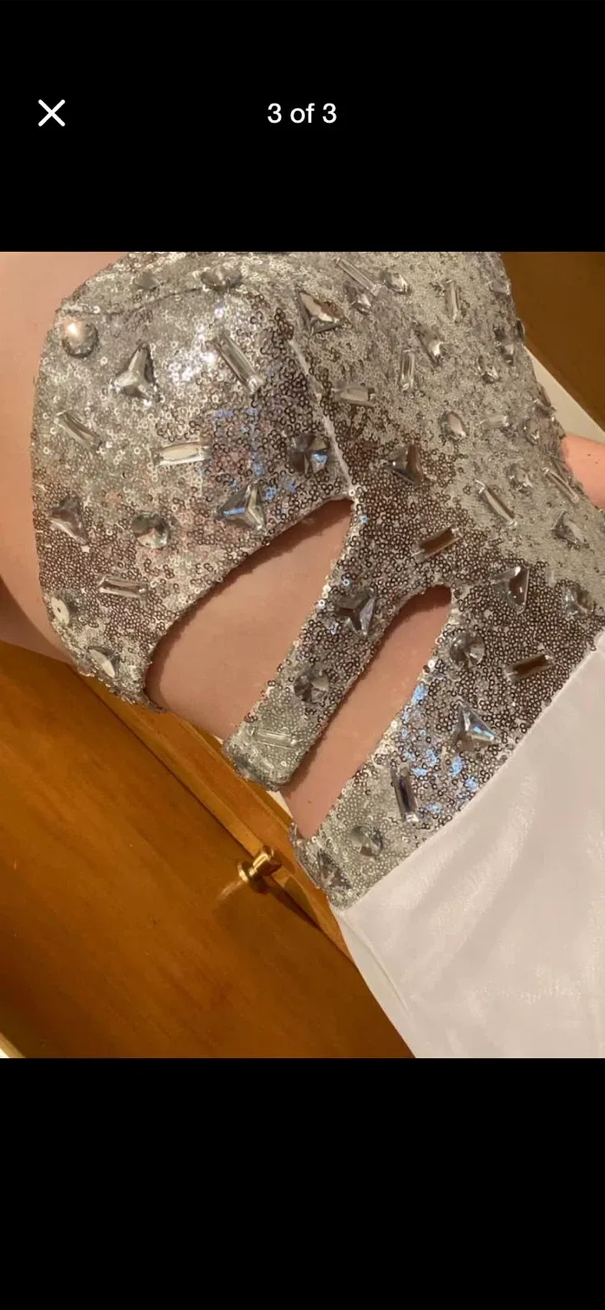 White Strapless Sequin Formal Dress (prom dress) image indicator(2)