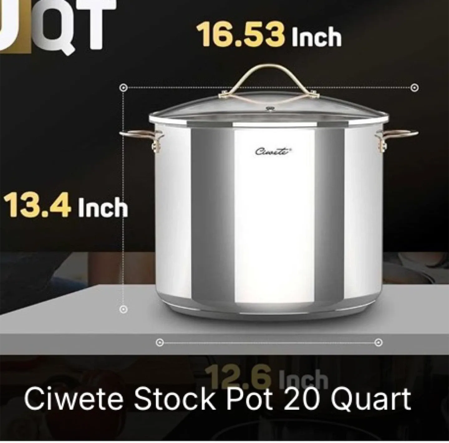 🥕Ciwete 20 Quart Stainless Steel Stock Pot image indicator(3)