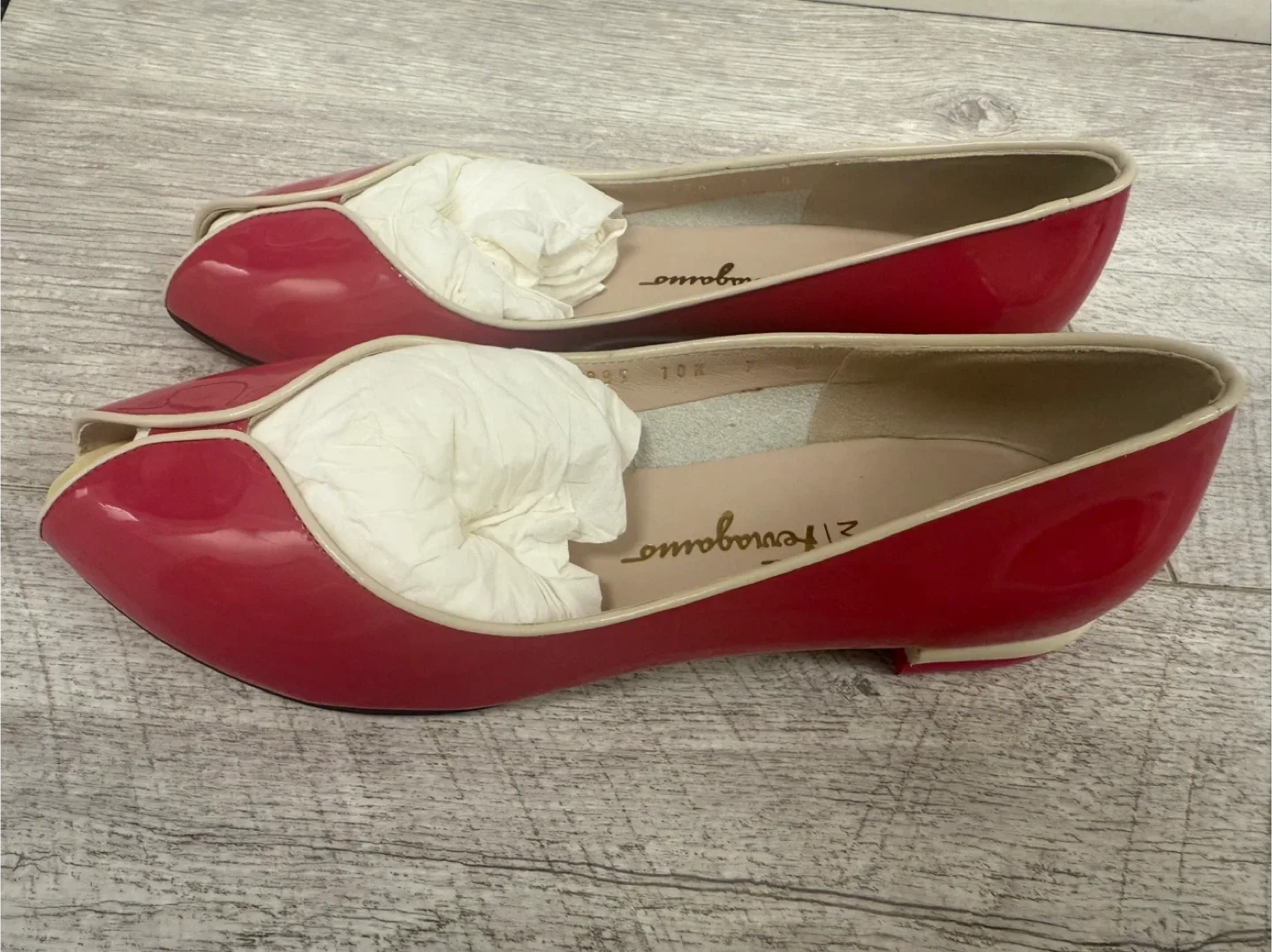 Salvatore Ferragamo Red Patent Leather Heels Size 7 image indicator(2)