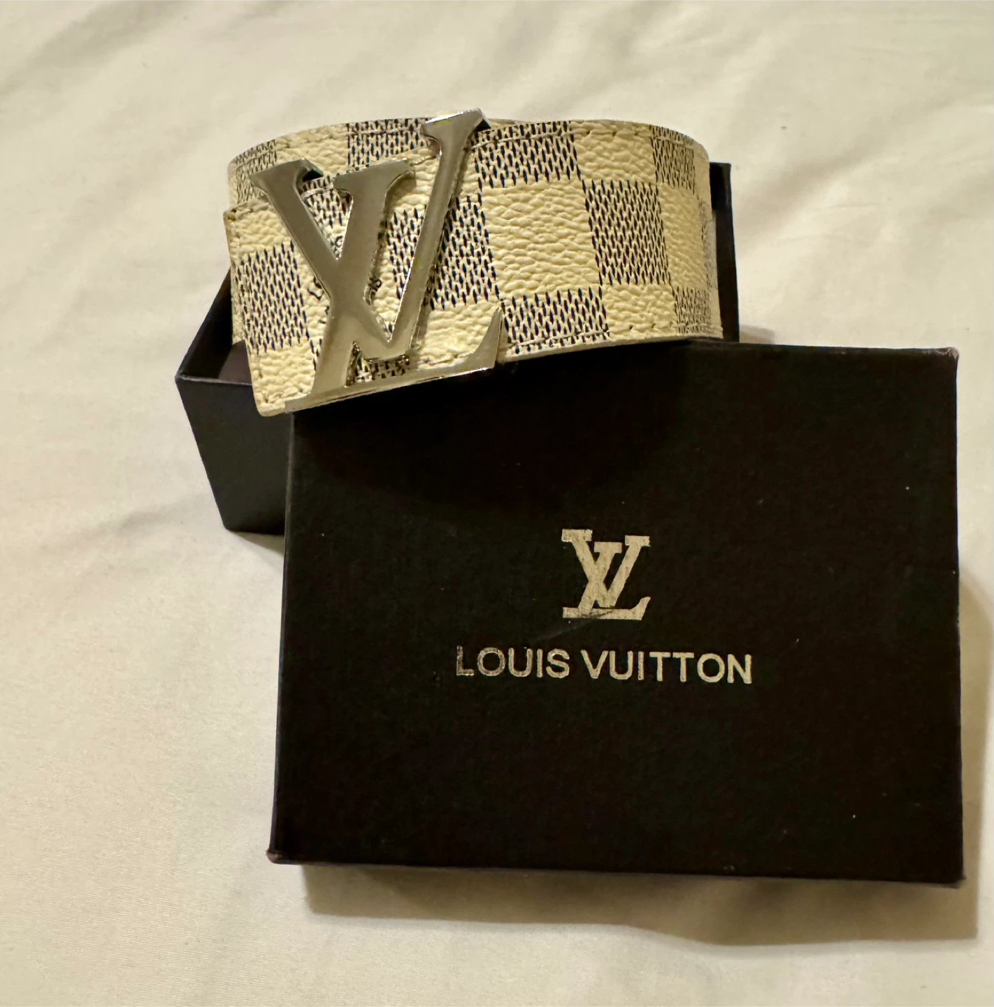 LV Initials Reversible 48/120 Belt Damier Azur/Leather - photo 2