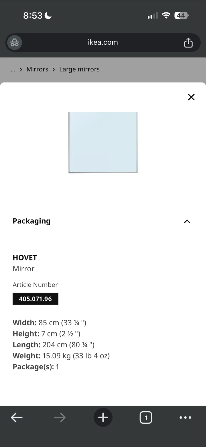IKEA HOVET Mirror - photo 3
