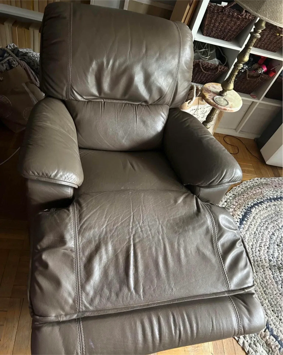 2 Recliner Chair - dark taupe $100 for both! image indicator(3)