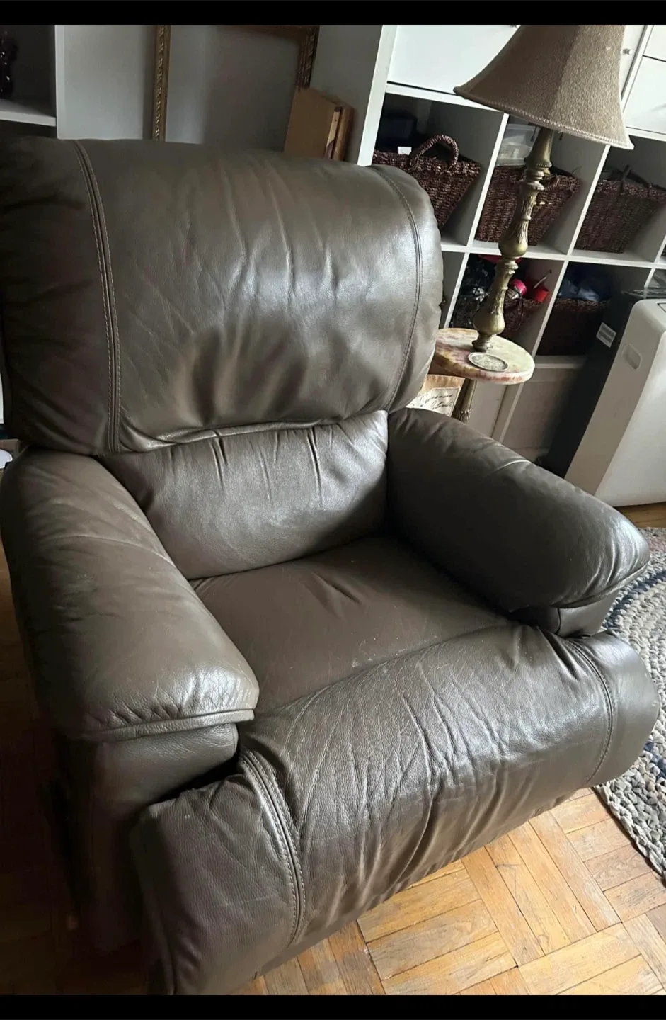 2 Recliner Chair - dark taupe $100 for both! image indicator(2)