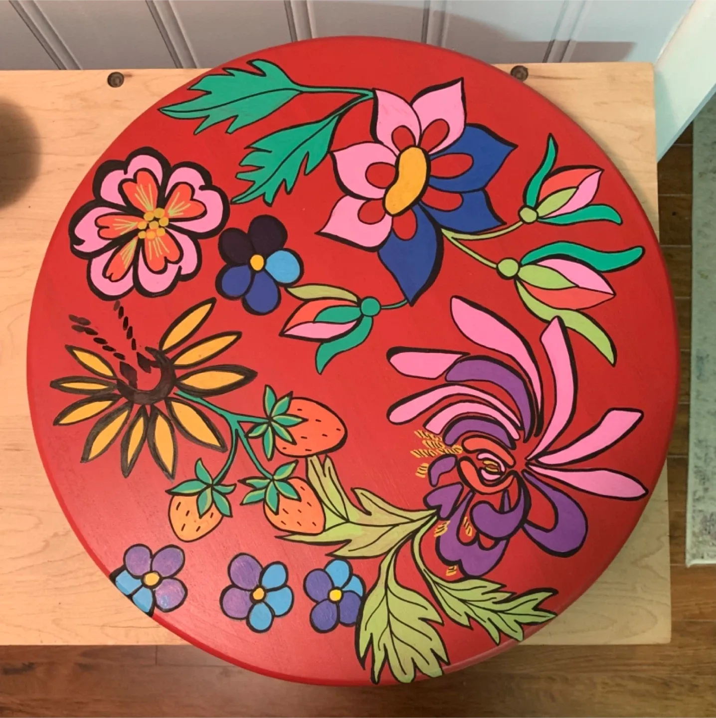 Hand-painted Floral Lazy Susan image indicator(2)