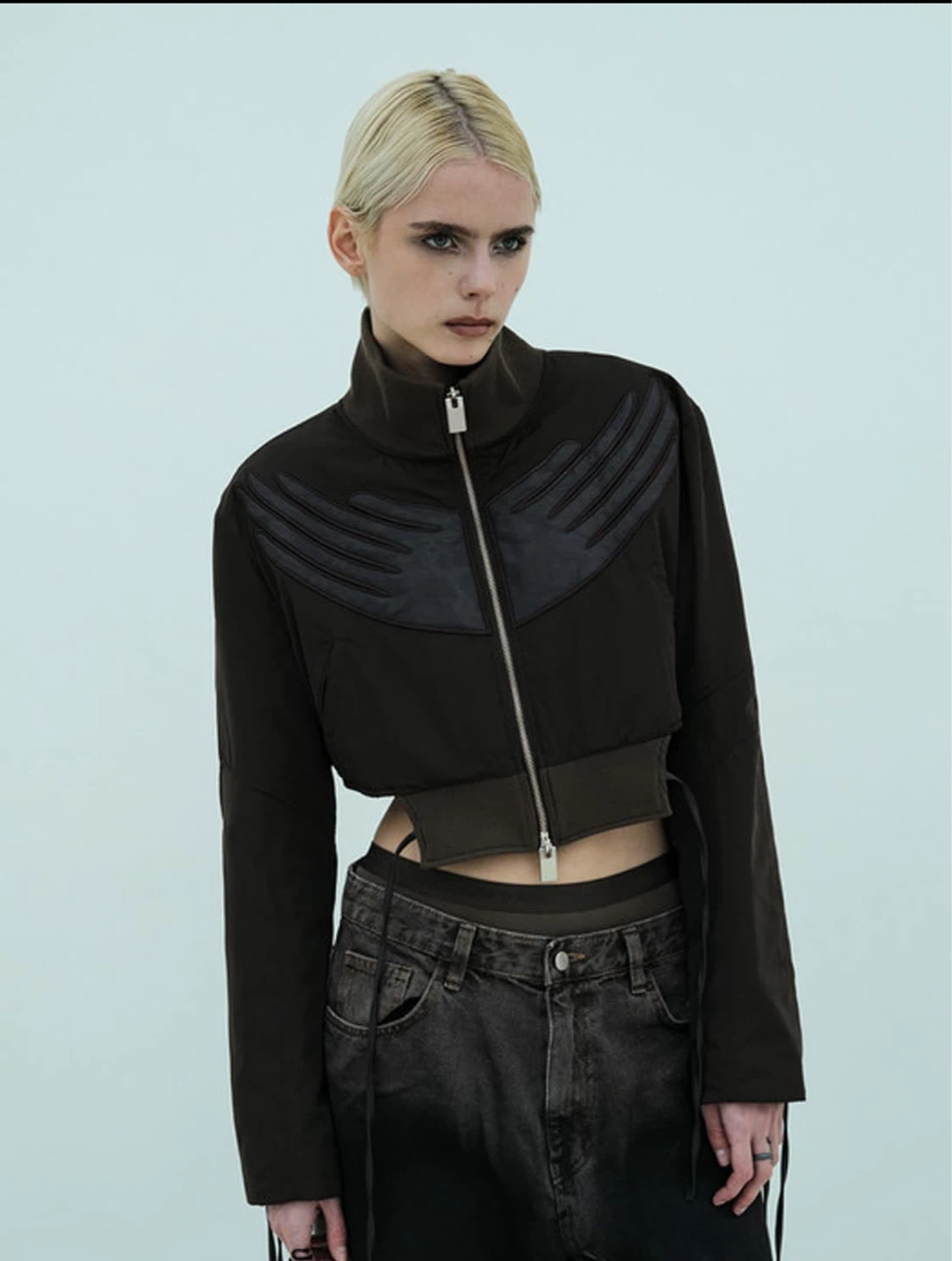 LEEY Cropped Bomber Jacket