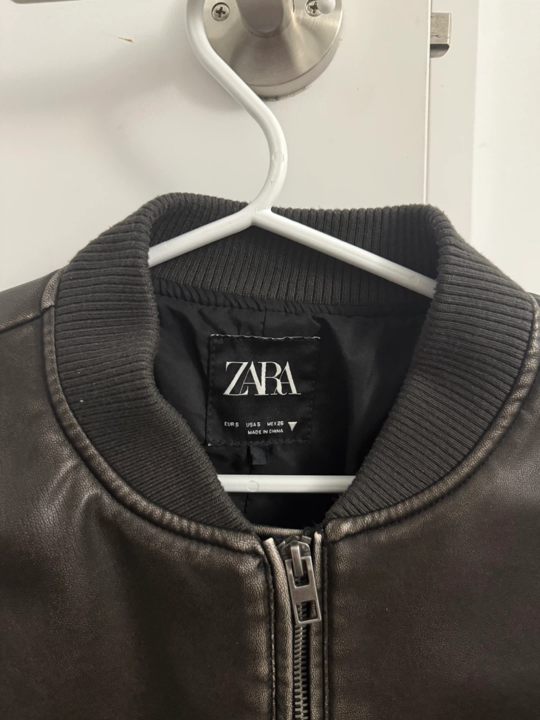 Zara Faux Leather Bomber Jacket - Size S - photo 2