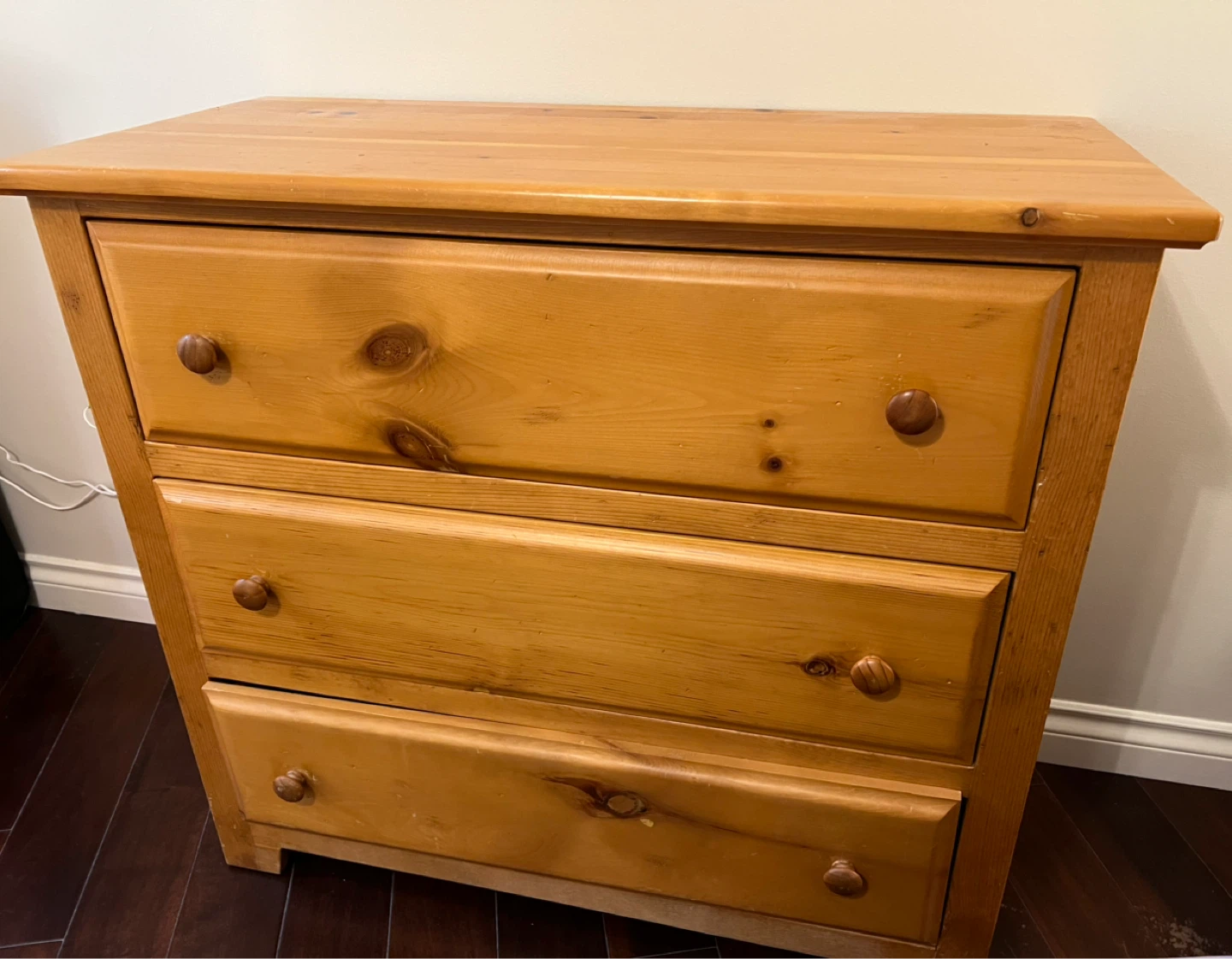 Wooden 3-Drawer Dresser