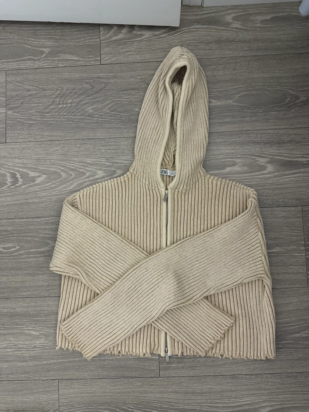 Zara Knit Zip Up Hoodie thumbnail