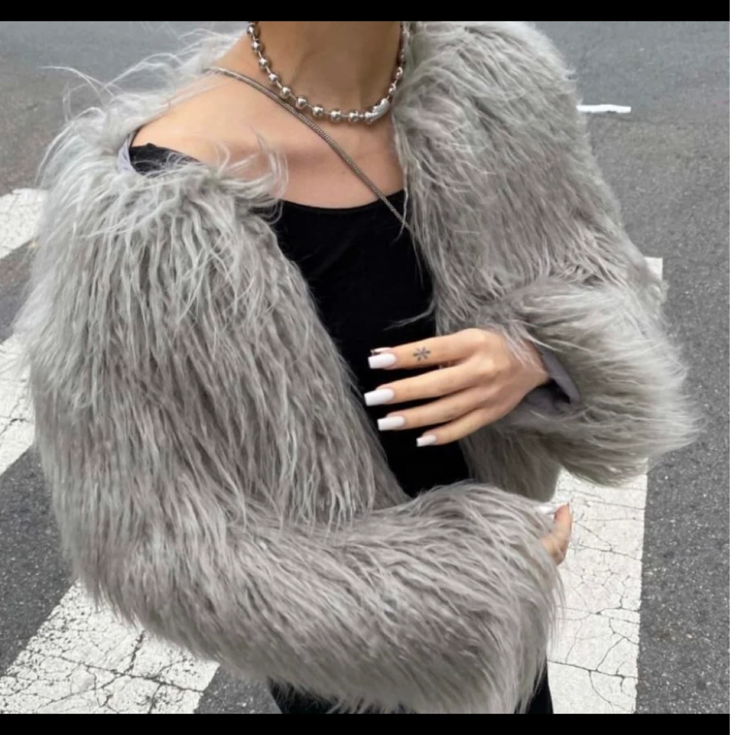 Grey fur Jacket