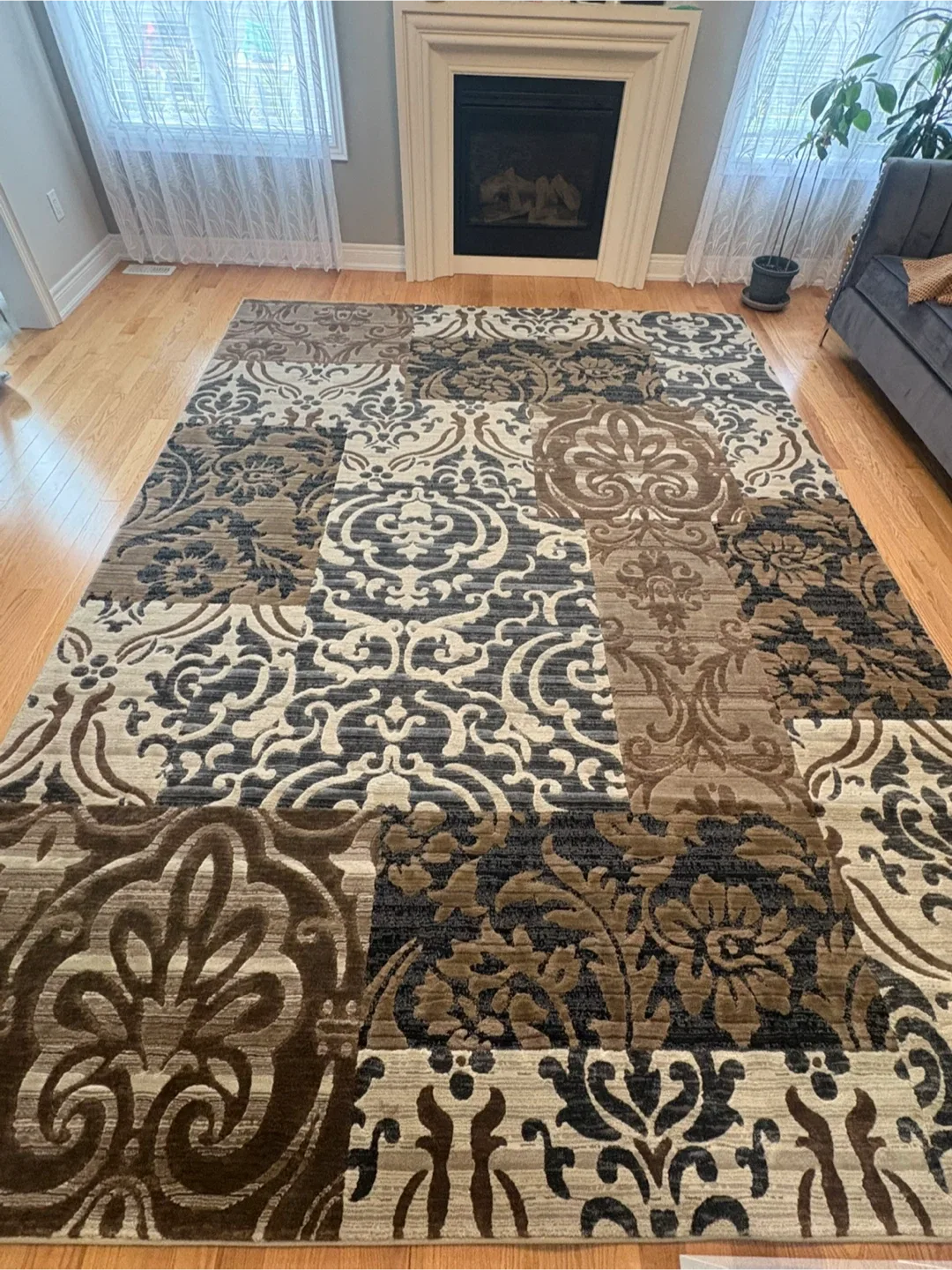Patterned Area Rug - Brown, Beige, Black image indicator(4)