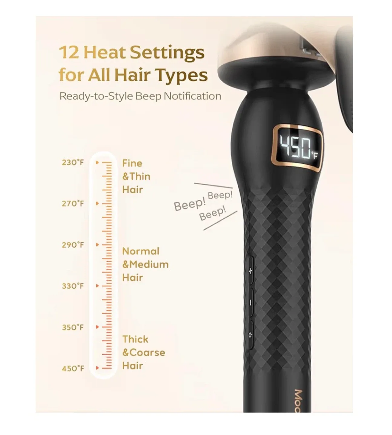 Curling Iron 2 Inch, Large Barrel Curling Wand for Long Hair 🥕 image indicator(10)