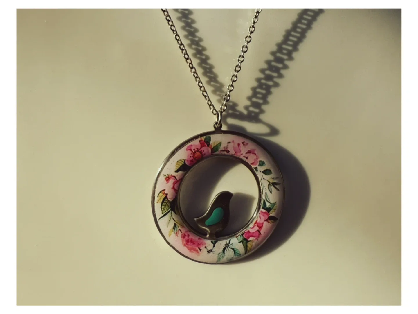 Bird Necklace with Floral Design image indicator(3)