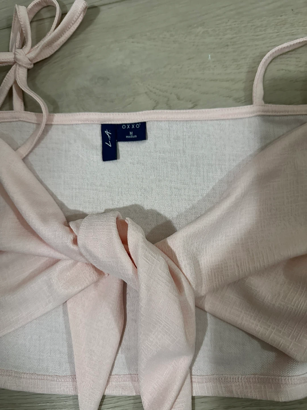 OXXO Light Pink Tie Front Top - Size M - photo 4